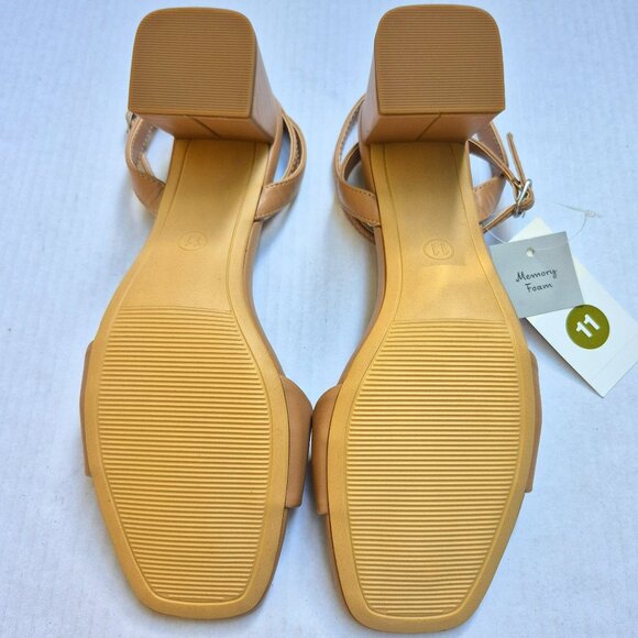 A New Day Women's Tan Shannon 2.8"  Strap Heel Open Toe Dress Shoes Size 11 - Picture 8 of 8